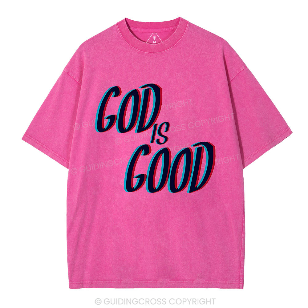God Is Good Chrsitian Washed T-Shirt