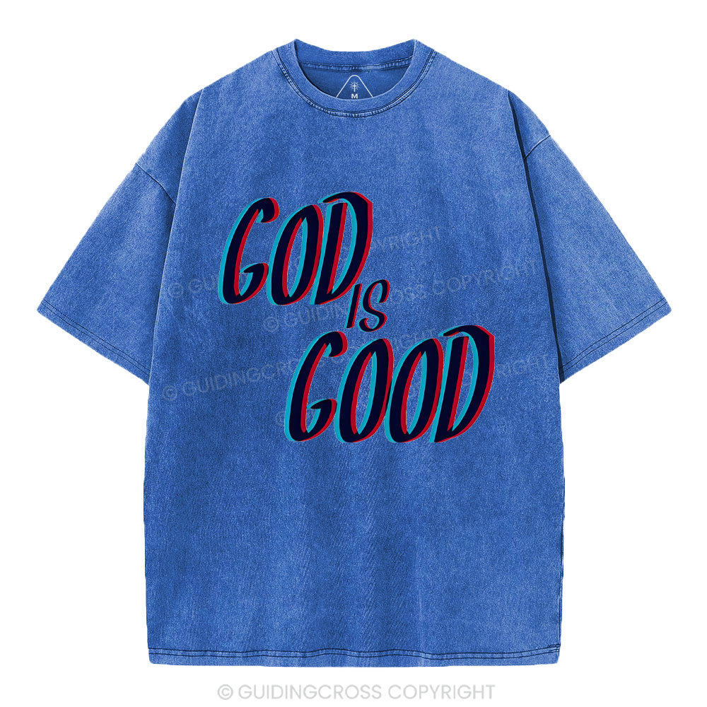 God Is Good Chrsitian Washed T-Shirt