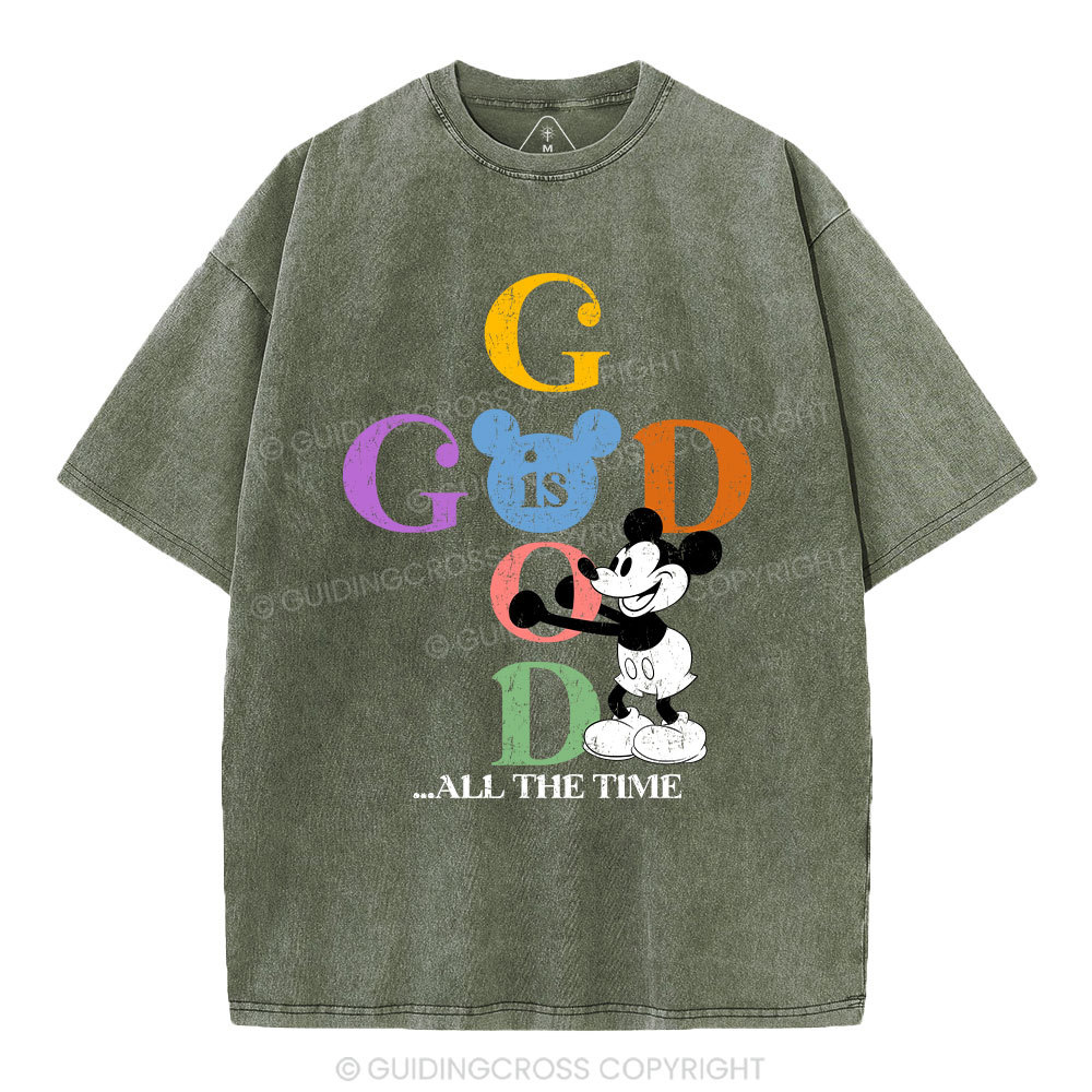 God Is Good Chrsitian Washed T-Shirt