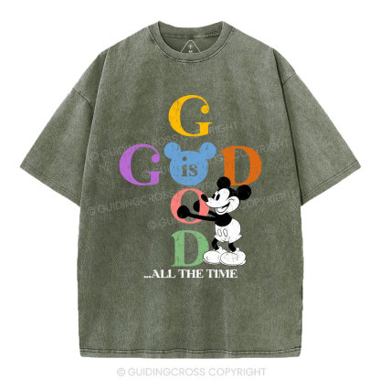 God Is Good Chrsitian Washed T-Shirt