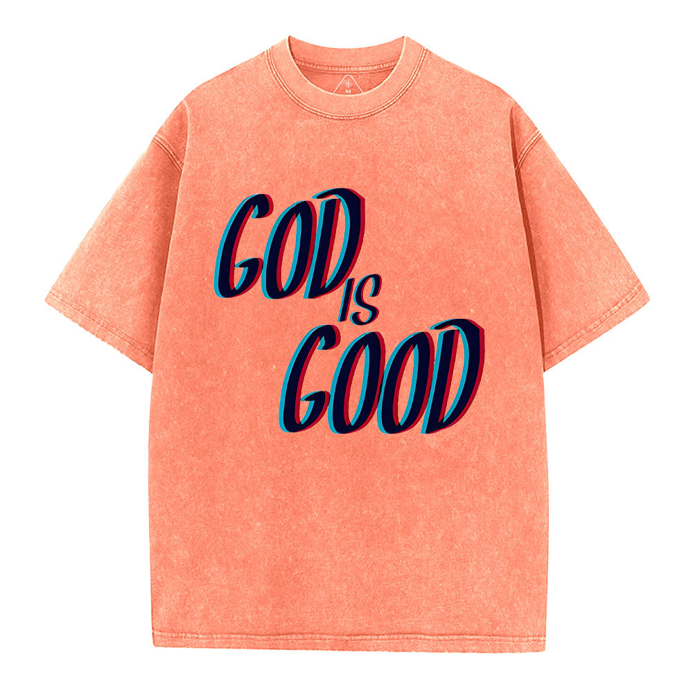 God Is Good Chrsitian Washed T-Shirt