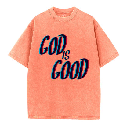 God Is Good Chrsitian Washed T-Shirt