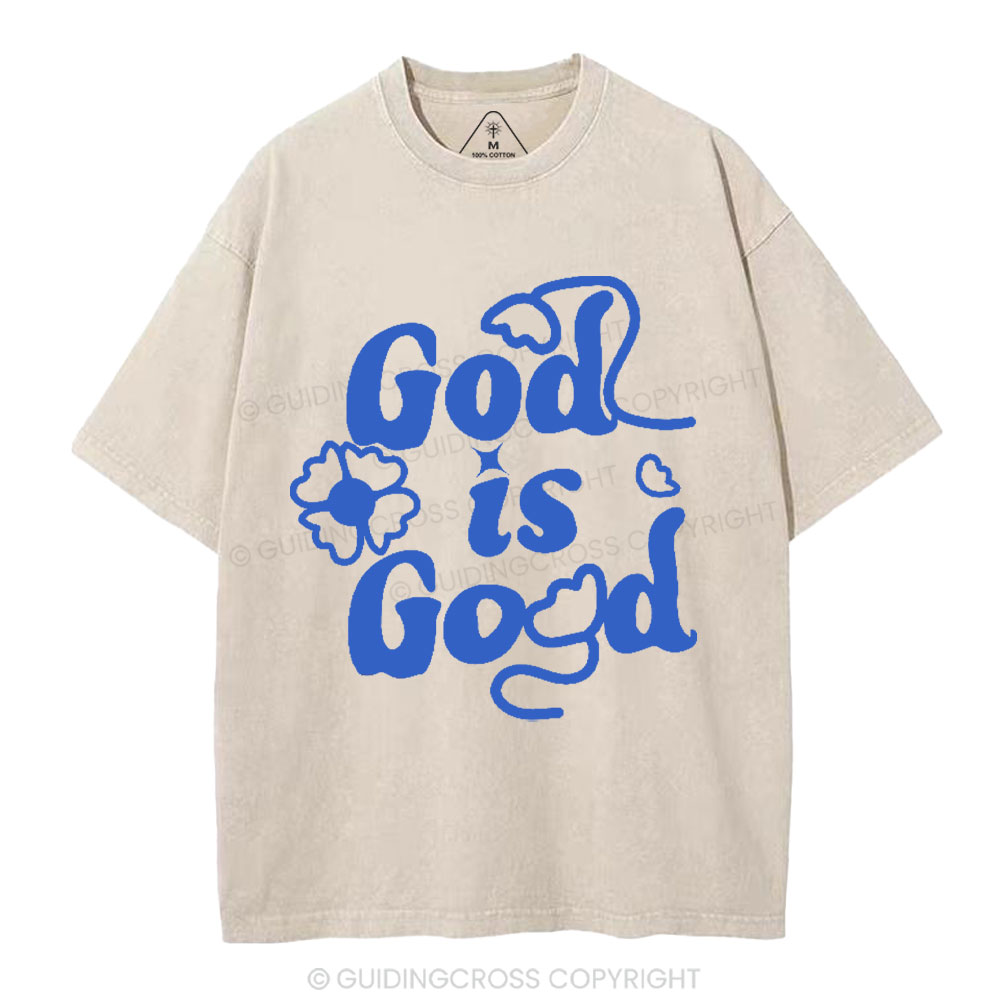 God Is Good Cute Christian Washed T-Shirt