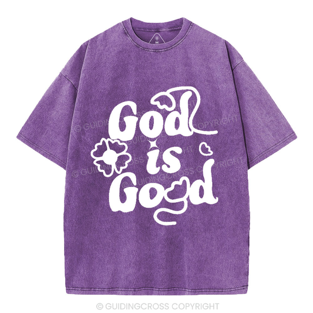 God Is Good Cute Christian Washed T-Shirt