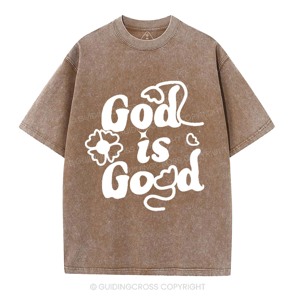 God Is Good Cute Christian Washed T-Shirt