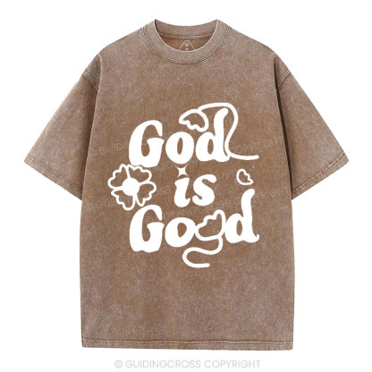 God Is Good Cute Christian Washed T-Shirt