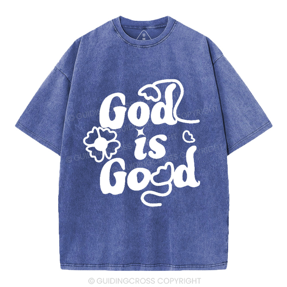 God Is Good Cute Christian Washed T-Shirt