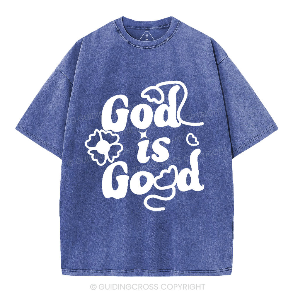 God Is Good Cute Christian Washed T-Shirt