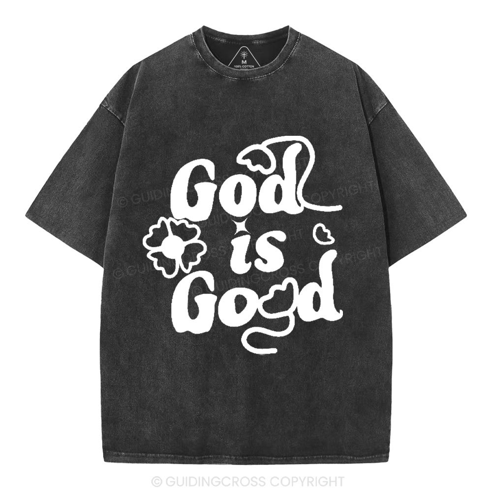 God Is Good Cute Christian Washed T-Shirt