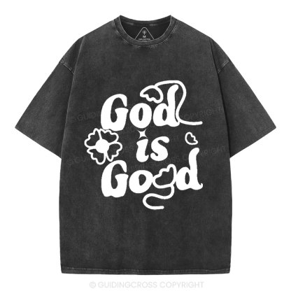 God Is Good Cute Christian Washed T-Shirt