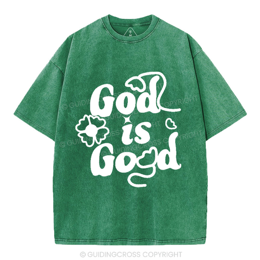 God Is Good Cute Christian Washed T-Shirt