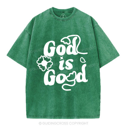 God Is Good Cute Christian Washed T-Shirt