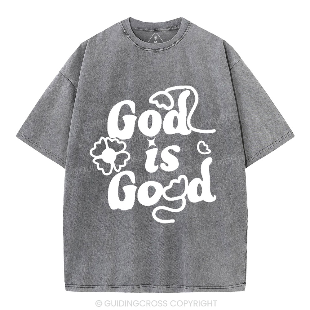 God Is Good Cute Christian Washed T-Shirt