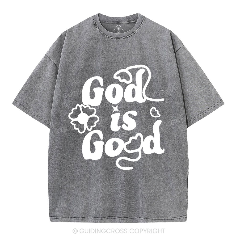 God Is Good Cute Christian Washed T-Shirt