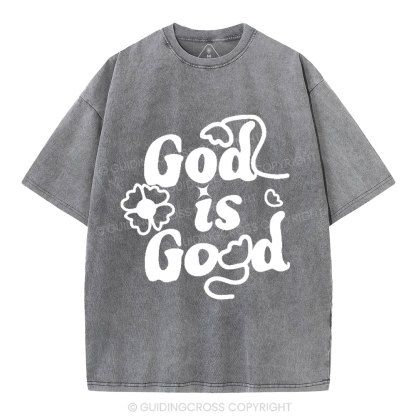 God Is Good Cute Christian Washed T-Shirt