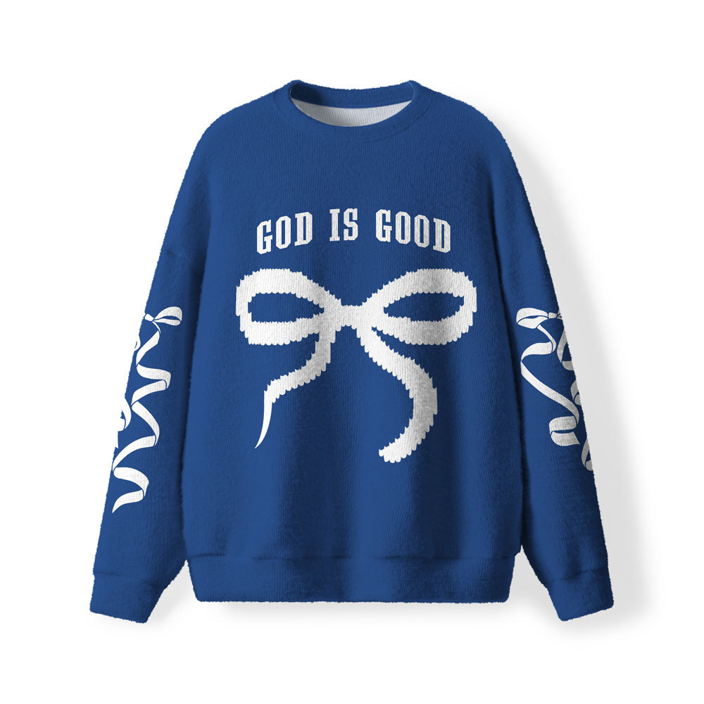 God Is Good Furry Christian Lightweight Sweater