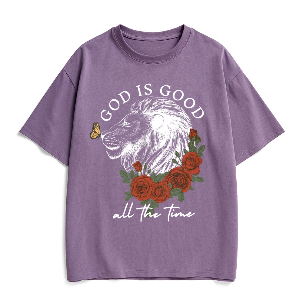 God Is Good Lion Christian Heavy Cotton T-Shirt