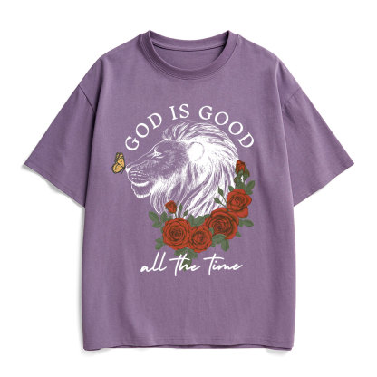 God Is Good Lion Christian Heavy Cotton T-Shirt