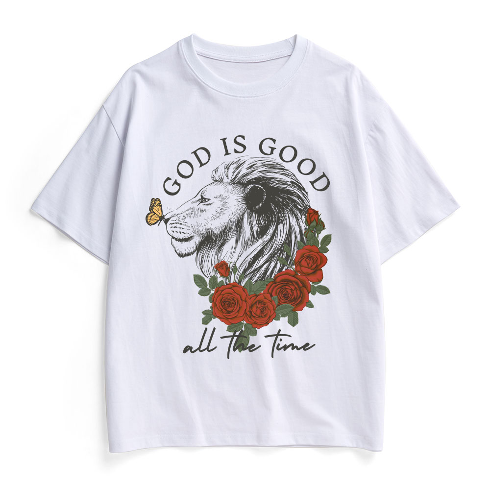 God Is Good Lion Christian Heavy Cotton T-Shirt