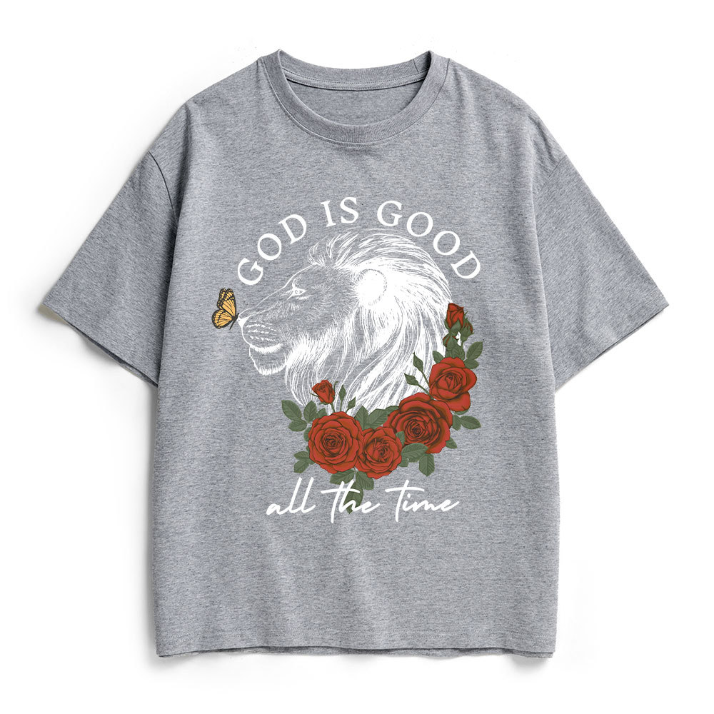 God Is Good Lion Christian Heavy Cotton T-Shirt