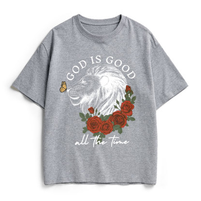 God Is Good Lion Christian Heavy Cotton T-Shirt