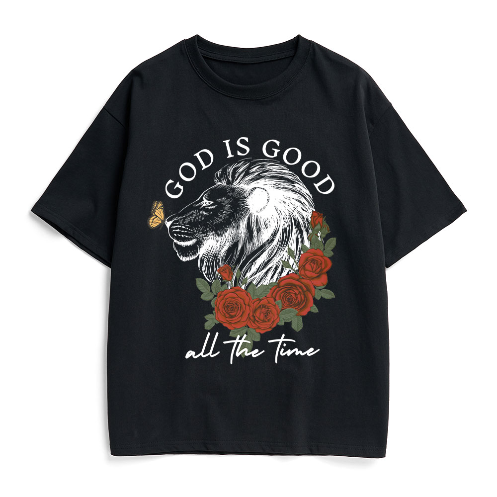 God Is Good Lion Christian Heavy Cotton T-Shirt