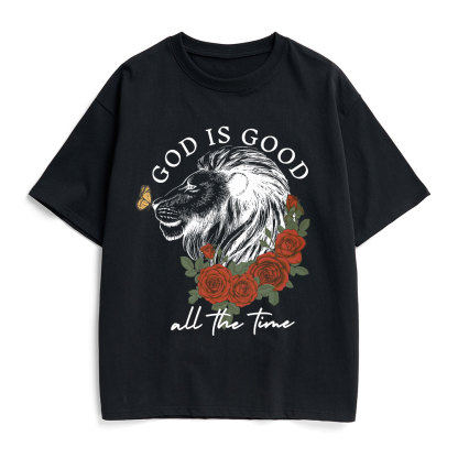 God Is Good Lion Christian Heavy Cotton T-Shirt