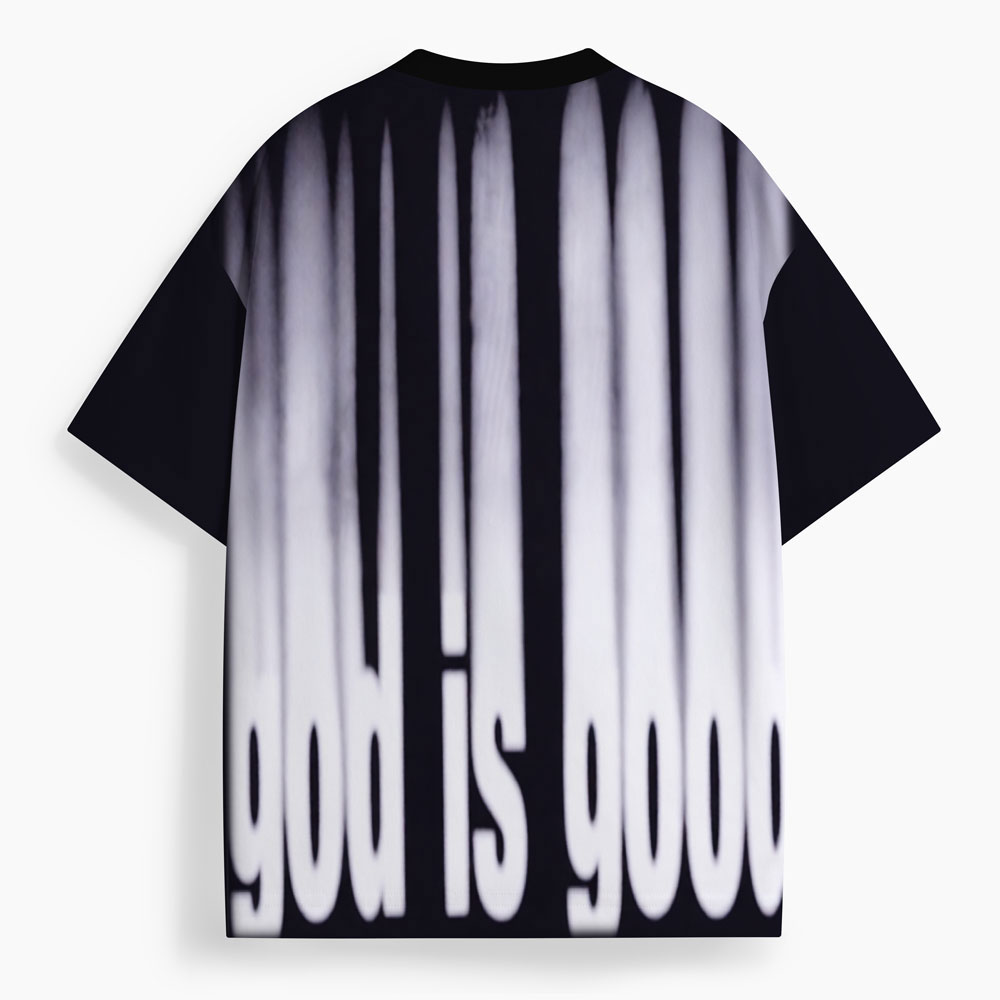 God Is Good Oversized All-Over Print Christian T-Shirt