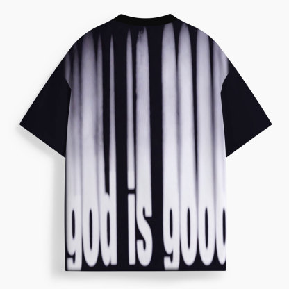 God Is Good Oversized All-Over Print Christian T-Shirt