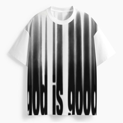 God Is Good Oversized All-Over Print Christian T-Shirt