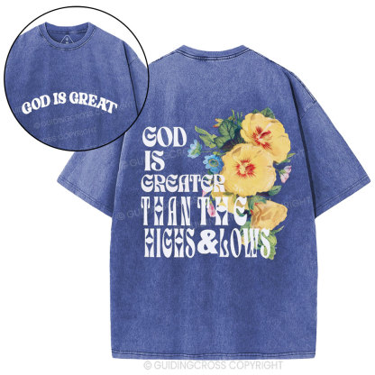 God Is Great Christian Washed T-Shirt