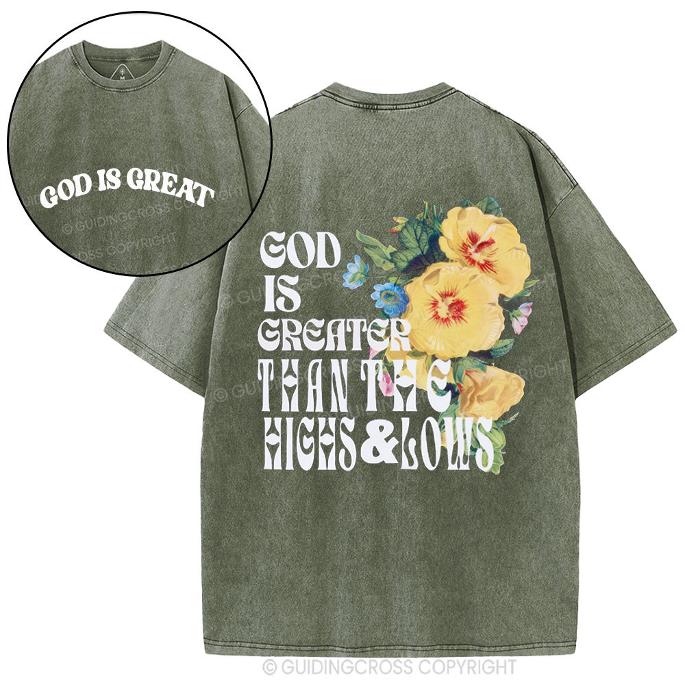 God Is Great Christian Washed T-Shirt