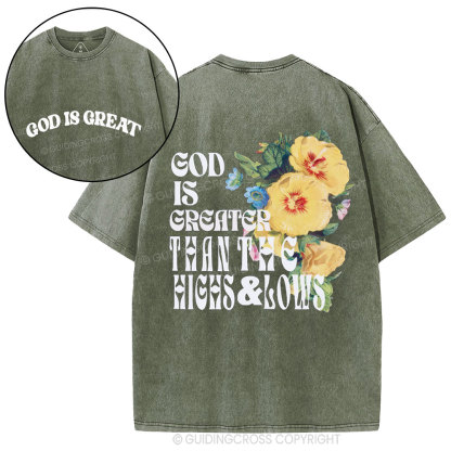 God Is Great Christian Washed T-Shirt