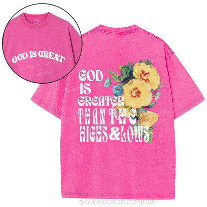 God Is Great Christian Washed T-Shirt