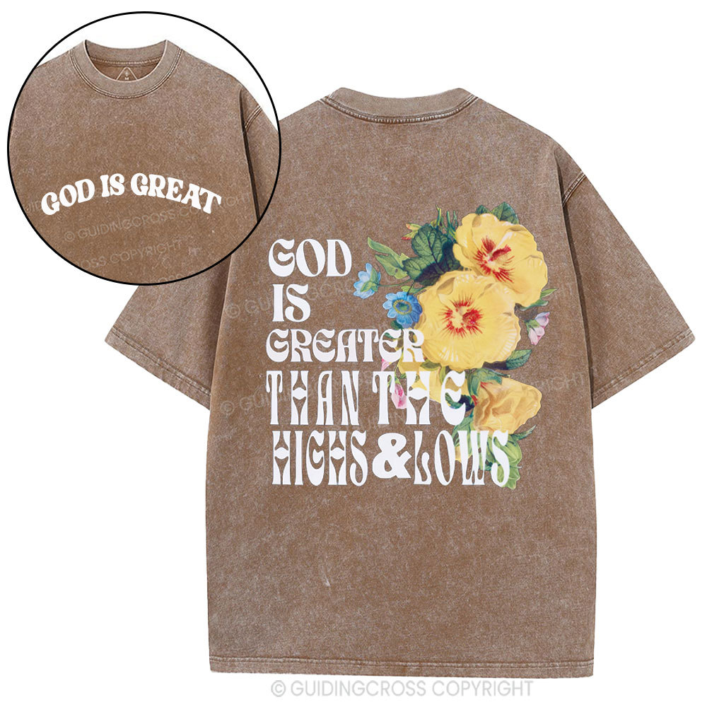 God Is Great Christian Washed T-Shirt