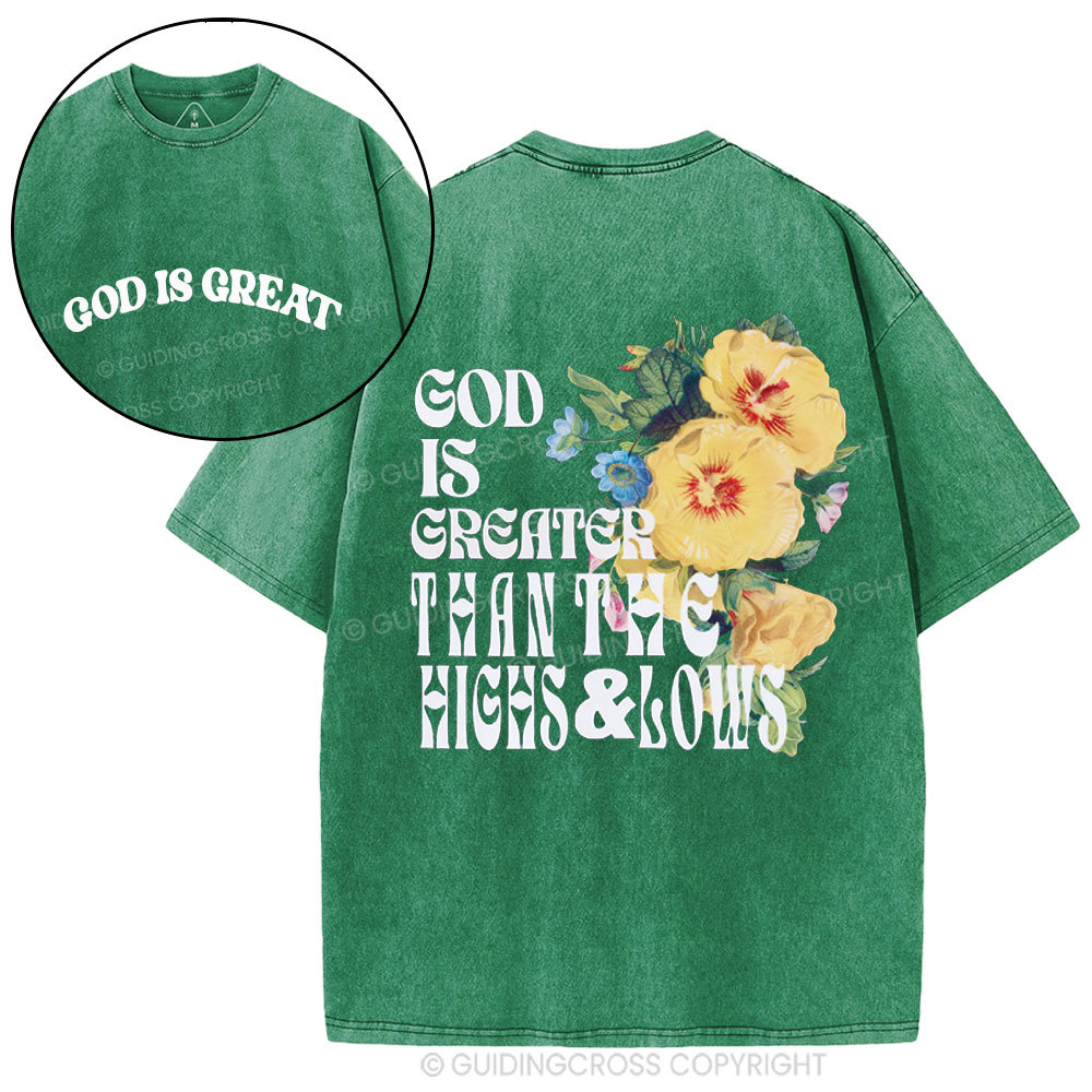 God Is Great Christian Washed T-Shirt