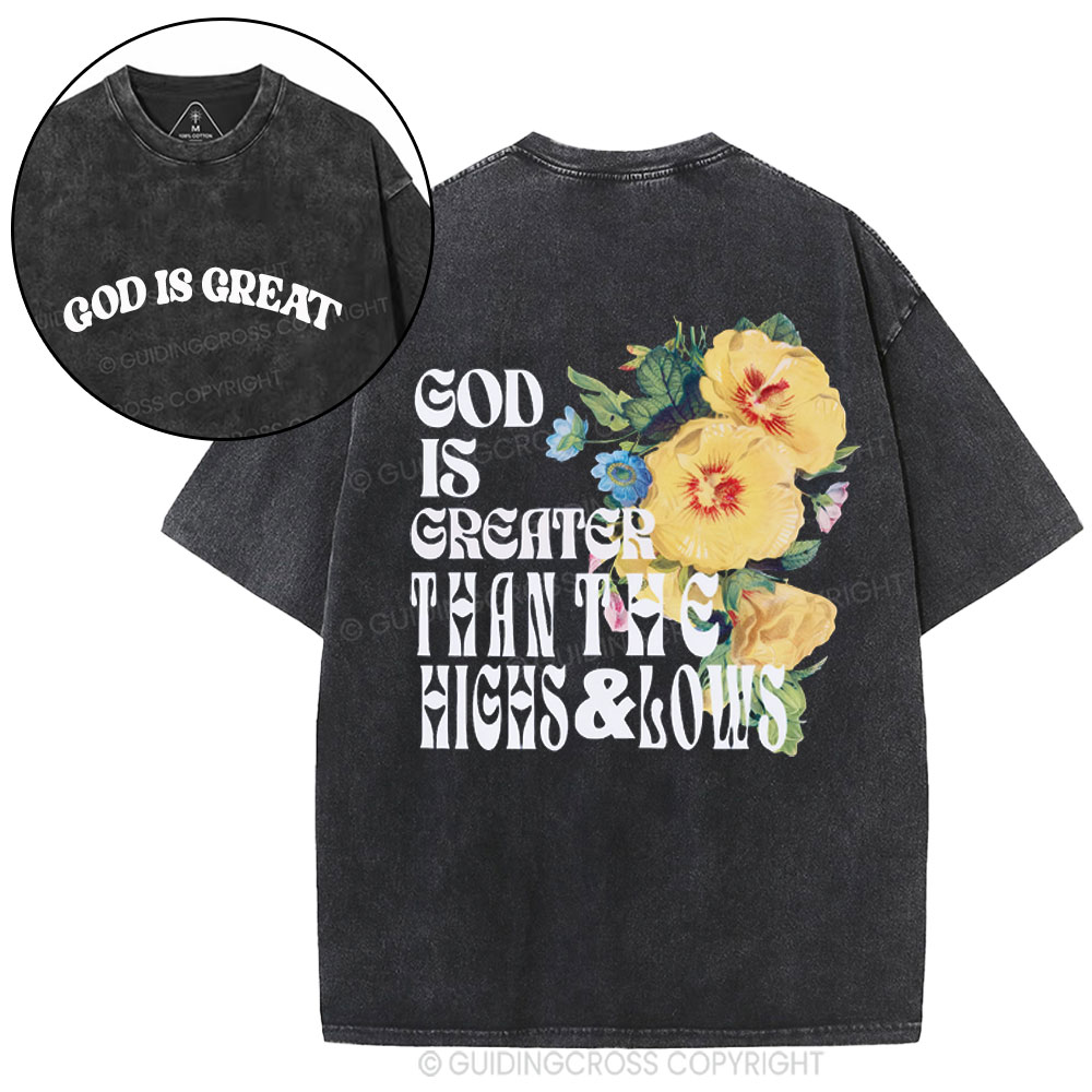 God Is Great Christian Washed T-Shirt
