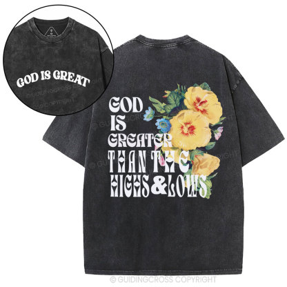 God Is Great Christian Washed T-Shirt