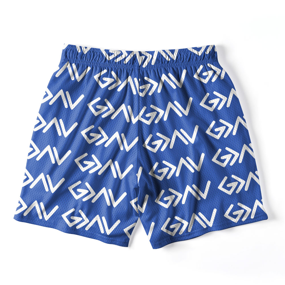 God Is Greater Than The Highs And Lows Blue Christian Mesh Shorts