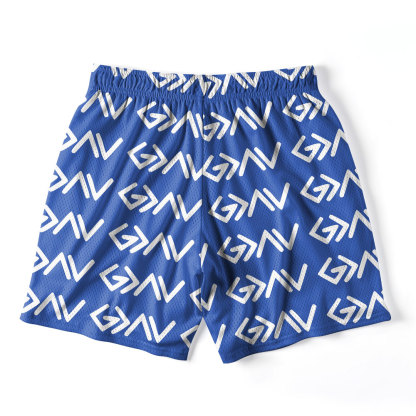 God Is Greater Than The Highs And Lows Blue Christian Mesh Shorts