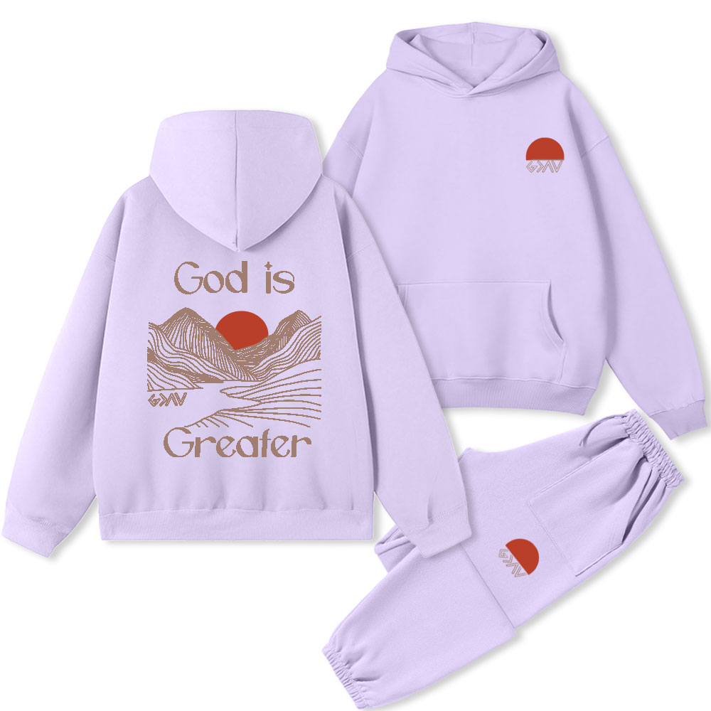 God Is Greater Christian  Premium Fleece Hoodie Set