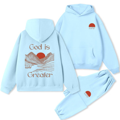 God Is Greater Christian  Premium Fleece Hoodie Set