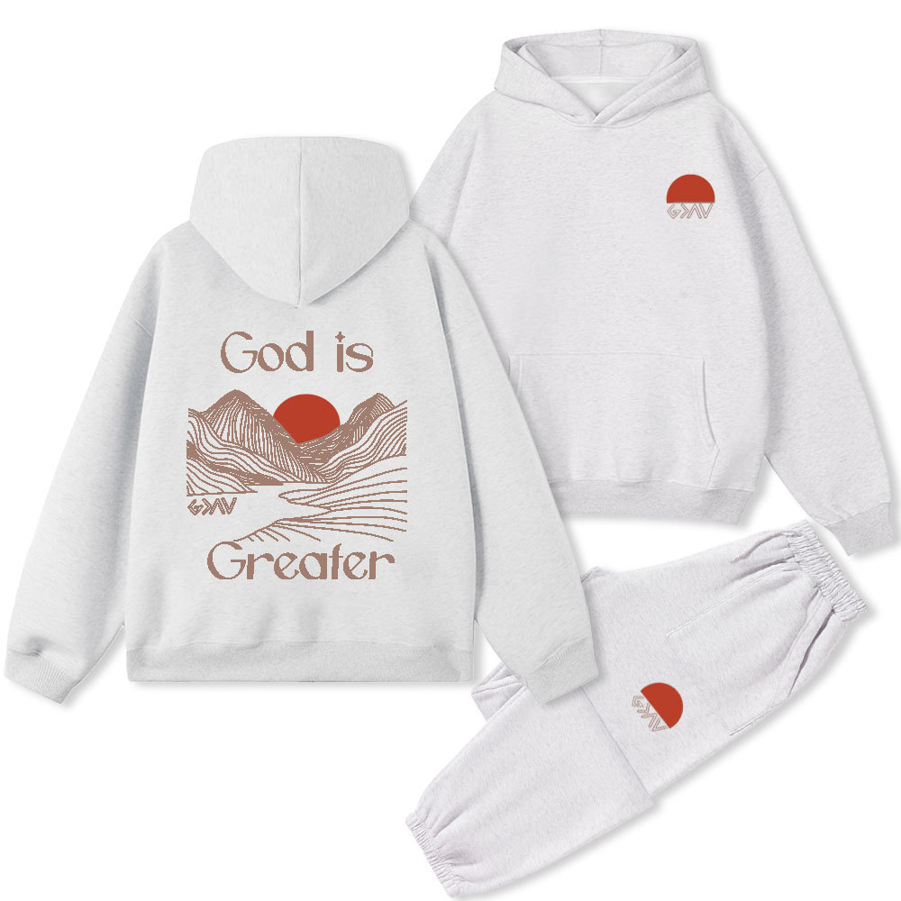 God Is Greater Christian  Premium Fleece Hoodie Set