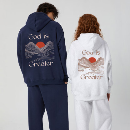 God Is Greater Christian  Premium Fleece Hoodie Set