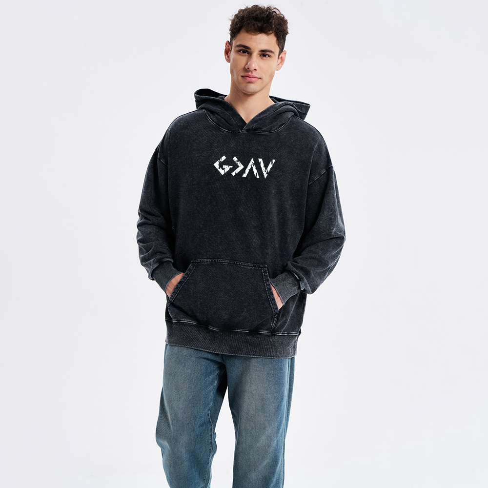 God Is Greater Christian Washed Hoodie