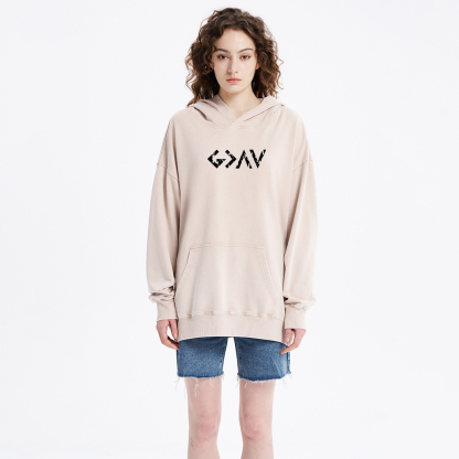 God Is Greater Christian Washed Hoodie