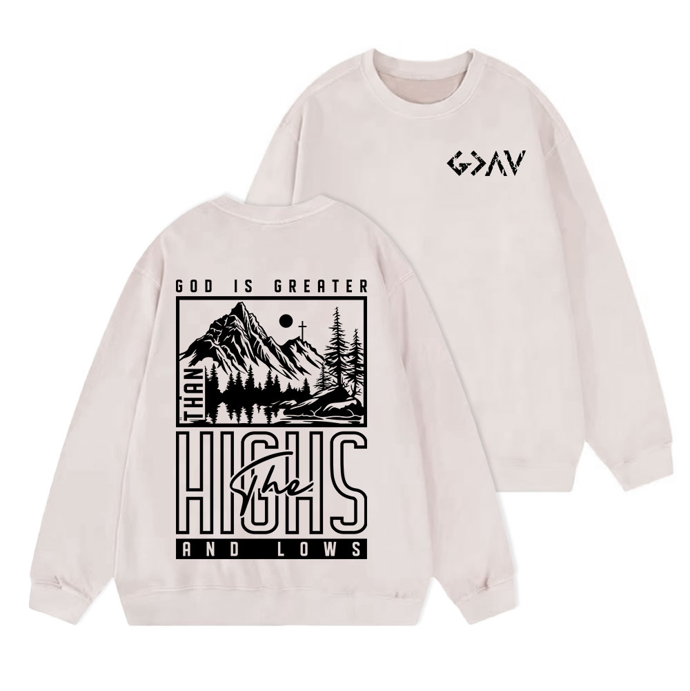 God Is Greater Christian Washed Sweatshirt