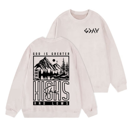 God Is Greater Christian Washed Sweatshirt
