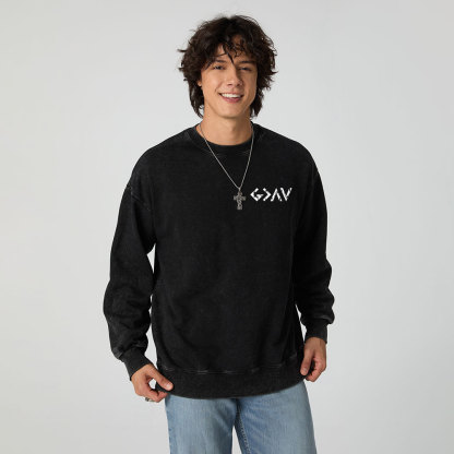 God Is Greater Christian Washed Sweatshirt