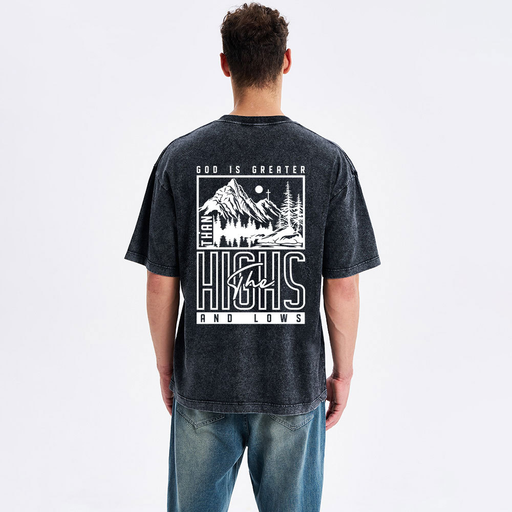 God Is Greater Christian Washed T-Shirt